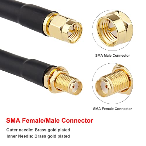 XRDS SMA 2FT Extension Coax Cable, SMA Male to Female 50 Ohm Low Loss - size: 2 FT