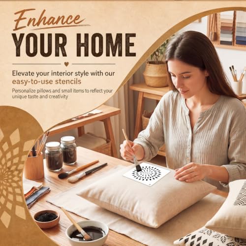 Marspark 72 Pcs 3 in Geometric Small Stencils for Painting Crafts Reusable