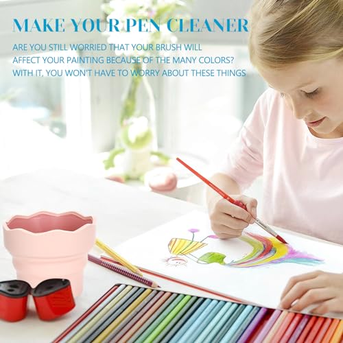 2 Pcs Collapsible Silicone Paint Brush Washers for Watercolor & Oil Paint