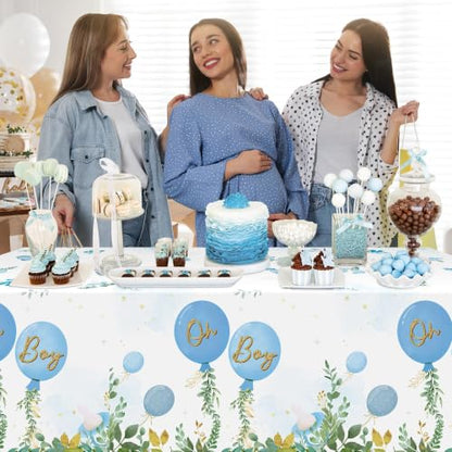 3 Pack Baby Shower Party Tablecloths for Boy - color: Baby Boy