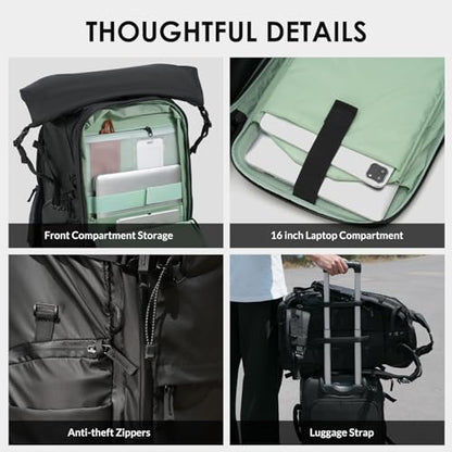 TARION Extra Large Camera Backpack 35L Expandable Rolltop XProber Black - style: Xprober Backpack