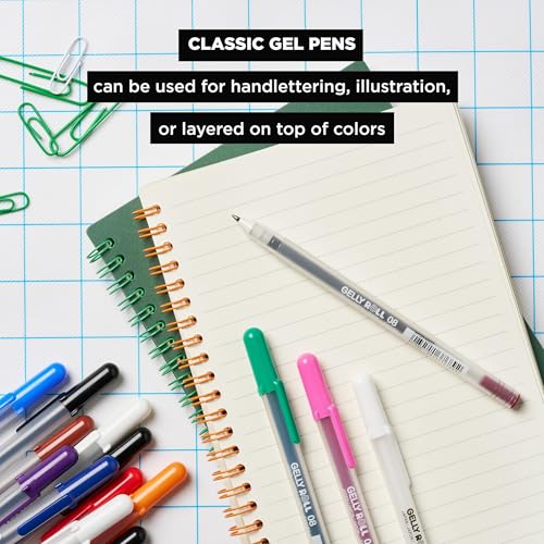 SAKURA 57488 Gelly Roll Classic 08, White Medium Gel Pens, 6 Piece Set - size: 1 Count (Pack of 6), style: Medium Tip