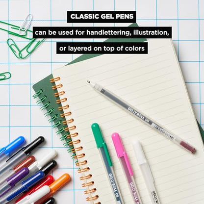 SAKURA 57488 Gelly Roll Classic 08, White Medium Gel Pens, 6 Piece Set - size: 1 Count (Pack of 6), style: Medium Tip