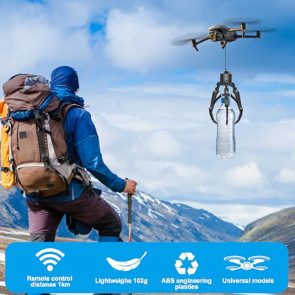 Drone Mantis Claw Hook Gripper Grasp & Airdrop System - 360° Pinpoint Delivery Kit Smart Payload Carrier for D JI Mini 4 Pro/4/3/2, Air 3/2/2S & Mavic Series - Rescue/Fishing/Targeted Delivery Solutions (Airdrop Unit Only, Drone Not Included)