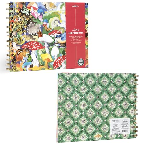 eeBoo Mushrooms Spiral Bound Sketchbook, 80 Pages, 9.5" x 7.5" - style: Mushrooms