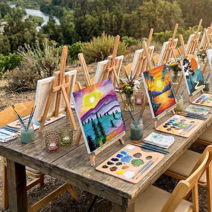 AmazingSpark 16 Pcs Pre Drawn Canvas to Paint for Adults Mountains Lakes - style: Mountains Lakes