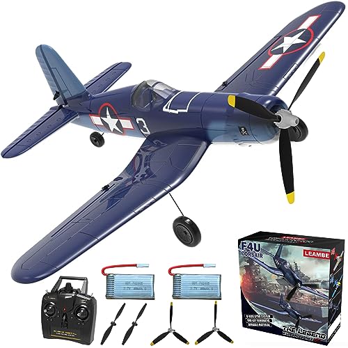 LEAMBE 4 Channel RC Plane - Ready to Fly Aerobatic Aircraft, Easy Control for Beginners, F4U Corsair RC Airplane Best Gift for Adults - color: F4u, size: Large