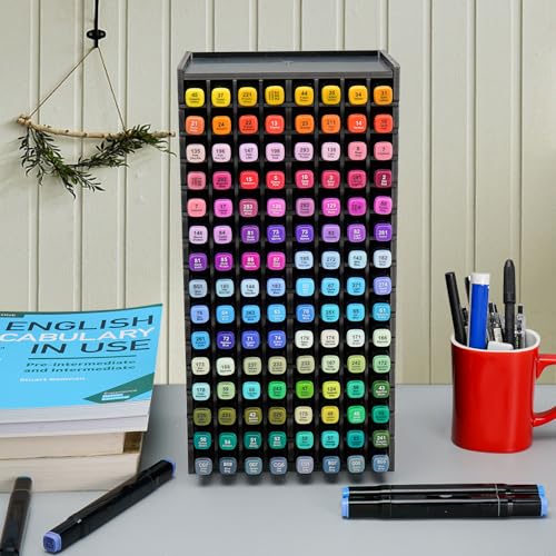 SANFURNEY Art Marker Storage Rack for 120 Markers Black - size: Rack for 120 Markers - Black
