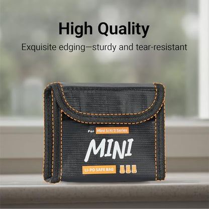 Lipo Battery Storage Bag Fireproof Explosionproof Bags for DJI Mini 3 Pro/Mini 4 Pro/Mini 5 Pro/Lito Safe Lithium Battery Bag for Drone Batteries(3 Pack)