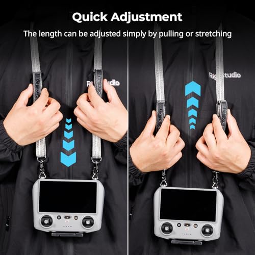 SMALLRIG Shoulder Strap for DJI RC, RC 2, RC Pro, and RC Pro2, Featuring Silicone Protection, Screw Connection, Widened Shoulder Strap, and Quick-Release Design - 5978