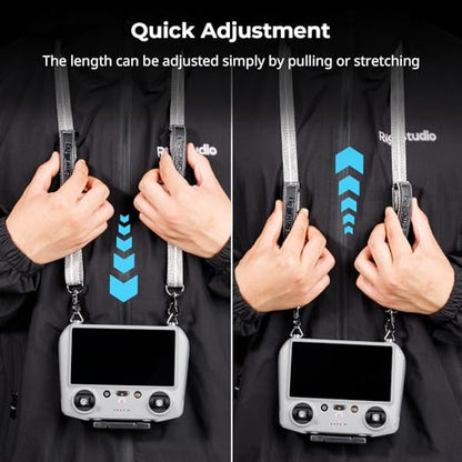 SMALLRIG Shoulder Strap for DJI RC, RC 2, RC Pro, and RC Pro2, Featuring Silicone Protection, Screw Connection, Widened Shoulder Strap, and Quick-Release Design - 5978