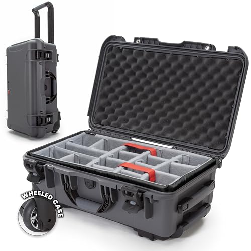 NANUK 935 Hard Case for Camera & Lenses with Padded Divider – Waterproof Equipment Case with Wheels, 22” x 14” x 9” – Dustproof, Impact Resistant, Carry-On Approved for Most Airlines – Graphite - color: Graphite, style: Padded Divider