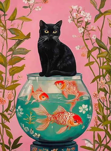 DAZZLEDOTS Black Cat Diamond Art Kit for Adults, 5D Diamond Painting - color: DT093