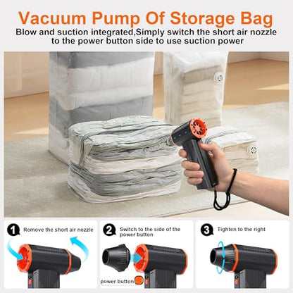 Compressed Air Duster,150000RPM High Speed brushless Motor Mini Blower - color: Black