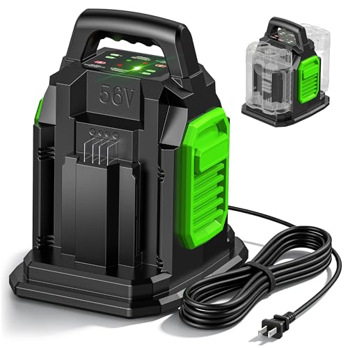 56V 4.0A Dual Port Simultaneous Fast Battery Charger Replacement for EGO 56V Battery Charger CH2800D Series, Compatible with EGO 56V Battery BA1400 BA2800 BA4200 BA5600T