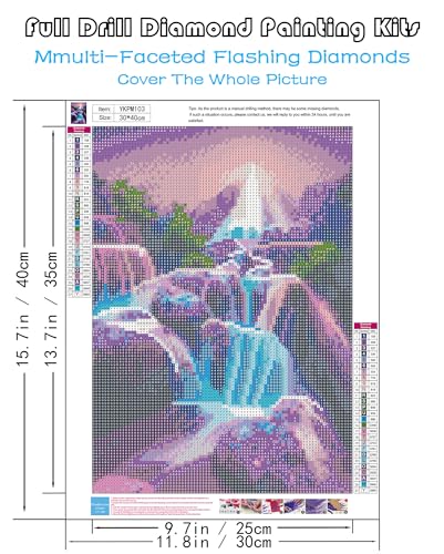 5D Diamond Painting Kits for Adults, Waterfall Diamond Art Kits for Adults - color: Waterfall