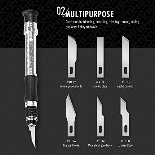 FantastiCAR Craft Knife Precision Cutter Hobby Knife Blades Set (29pcs)