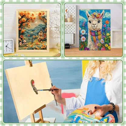 FSWCCK 5 Pack 11 x 14 inch Wood Panel Boards, Unfinished Wood Canvas Panels for Crafts, Painting Canvas, DIY Art Projects, Pouring, Arts Use with Oils, Acrylics - size: 11"X 14" 5 Pack