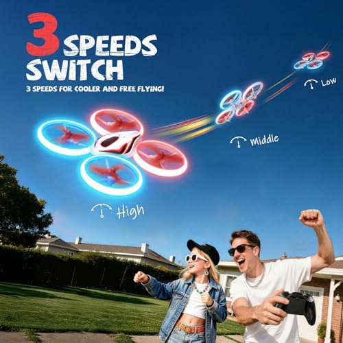 Veeniix RC Drone for Kids Anti-Collision Quadcopter LED Light Red - color: Red