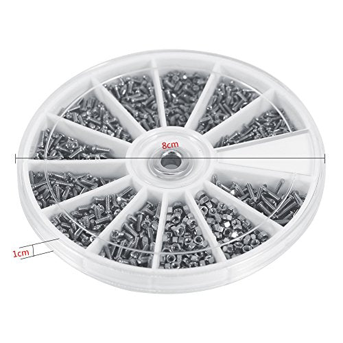 600pcs Small Screws Nuts Assortment Kit Stainless Steel Hardware 12 Size M1 M1.2 M1.4 M1.6, Nut