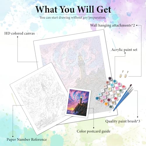 Dawnsphere Aurora Paint by Numbers Kit for Adults Without Frame 16x20 in - color: OP-US17
