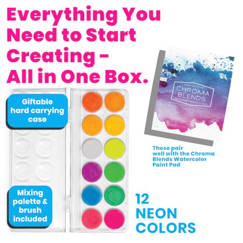 Ooly Chroma Blends Neon Watercolor Paint Set - style: Chroma Blends Neon Pods
