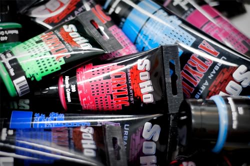 Soho Urban Artist Heavy Body Acrylic Paint - 250 ml Tube - Azo Vermilion - Thick, Rich Color, Excellent Coverage, Professional Quality - Artists Acrylic Paint - color: Azo Vermilion, size: 8.45 Fl Oz (Pack of 1)