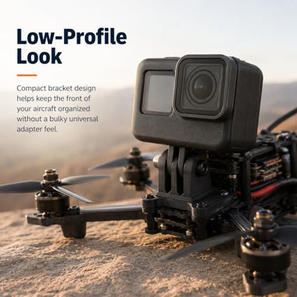 SplashNColor FPV Drone Action Camera Mount Compatible with GoPro | Compatible with Botgrinder Grinderino – Secure Screw-On Frame Bracket | Low-Profile Camera Holder for Multirotor