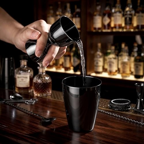Homestia Bell Jigger for Bartending, 2 oz 1oz Double Cocktail Jigger, Black - color: Bell Jigger - Black