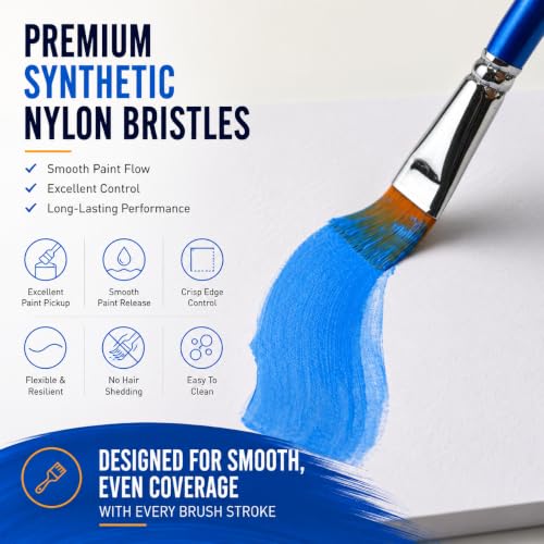 Flat Paint Brushes Set, 5PCS Acrylic Paint Brushes 1/4" 1/2" 1" and 1 1/2" - size: 5 Pcs Variety