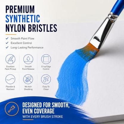 Flat Paint Brushes Set, 5PCS Acrylic Paint Brushes 1/4" 1/2" 1" and 1 1/2" - size: 5 Pcs Variety