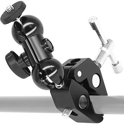 Anwenk Double Ballhead Ball Arm Camera Clamp Mount Monitor Mount Bracket with Super Clamp Compatible with Ronin M Ronin MX Freefly MOVI - color: DoubleBall+SuperClamp