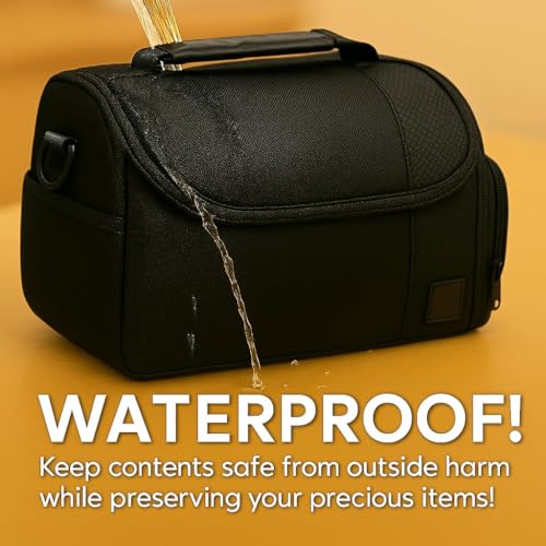 Large Padded Camera Bag with Shoulder Strap – DSLR & Mirrorless Camera Carrying Bag, Lightweight Protective Crossbody Camera Bag - size: Large