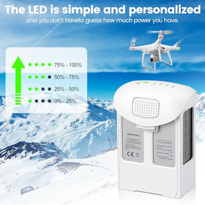 Phantom 4 Battery 2 Pack Intelligent Flight Replacement Battery for DJI Phantom 4 Series Drones DJI Phantom 4, Phantom 4 Pro, Phantom 4 Pro V2.0, Phantom 4 Advanced