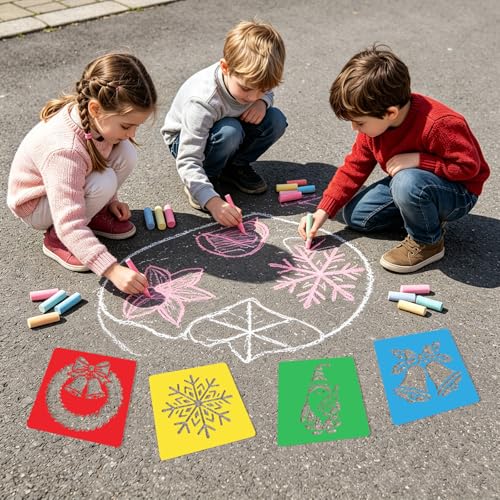 CUTHOLLOW 25 PCS Christmas Theme Painting Shape Stencils Sets - style: Christmas Theme