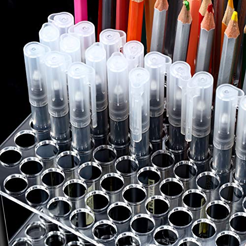 Outus 96 Holes Pencil Brush Holder Acrylic Paintbrush Holders, Clear - color: Clear