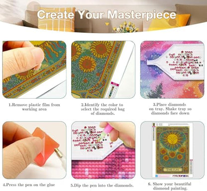 Axquilon 3 Pack Tarot Diamond Art Kits for Adults 12x16 inch - color: 3-Pack Tarot-1