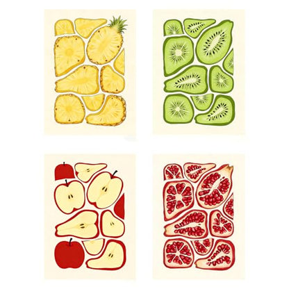 DOTSOPS 4Pcs Fruit Slices Diamond Painting Kits for Adults Round Full Drill - color: Fruit slices