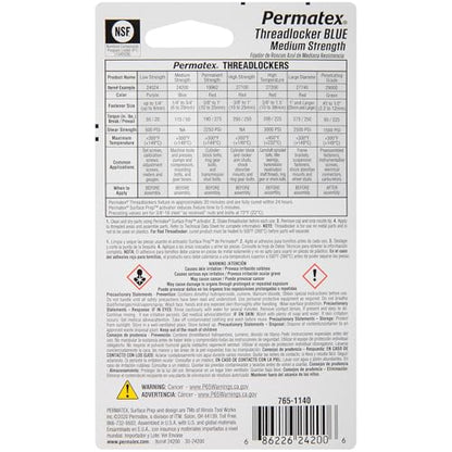 Permatex 24200 Medium Strength Threadlocker Blue, 6 ml, Automotive Threadlocker For Preventing Bolts From Loosening And Corrosion, Removable With Hand Tools - size: 6 ml, style: Liquid - Medium Strength