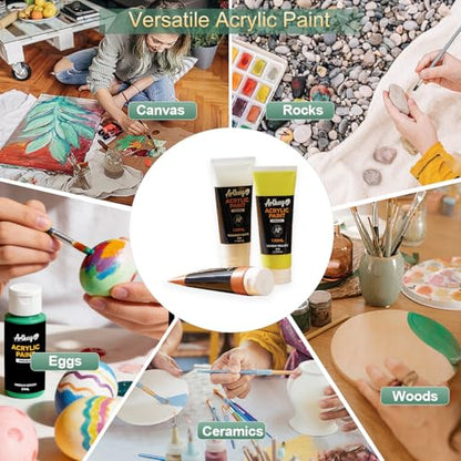 Artkey Acrylic Paint - Medium Green (120 ml/4.06 oz) Tubes, Rich & Vibrant Pigments, Professional Artists Acrylic Paints - Art Supplies for Canvas Wood Rock Clay Fabric Ceramics Art Crafts Painting - color: Medium Green, size: 4.06 Fl Oz (Pack of 1)