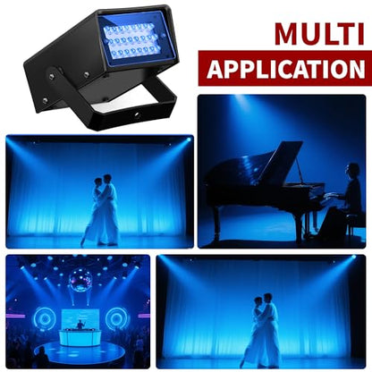 ENUOLI Mini LED Strobe Light Blue Color 24 Super Bright LED Party Light - color: Blue