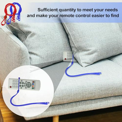 6pcs Silicone Remote Pigtail, Blue & Red Adjustable Remote Control Tether Handheld TV Locator Leash for Apple Samsung Sony - color: Blue and Red