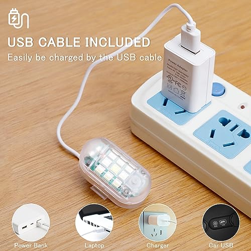 SEISSO 4-Pack Wireless Remote Control Anti-Collision LED Strobe Lights Kit - USB Charging Emergency Drone Warning Hazard Flash for Vehicles, Cars, Trucks - 7 Colors Changing