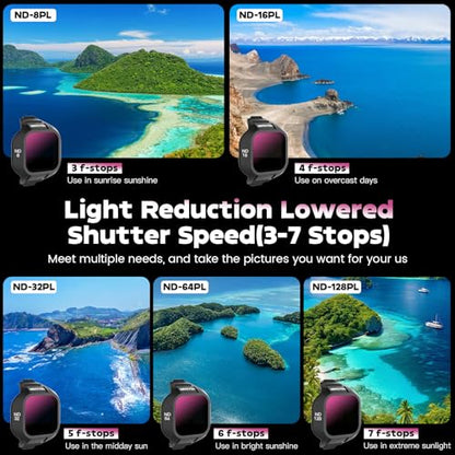 Mini 5 Pro ND Filters - 6 Pack (CPL,ND8,ND16,ND32,ND64,ND128) - size: Mini 5 Pro, style: ND