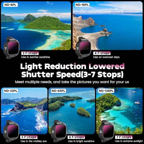 Mini 5 Pro ND Filters - 6 Pack (CPL,ND8,ND16,ND32,ND64,ND128) - size: Mini 5 Pro, style: ND
