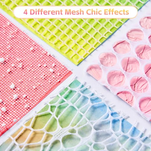 Scrapbook Supplies -180 Sheets Textured Scrapbook Paper & Mesh Fabric Set - color: Multicolor-5.9x4.7 Inch
