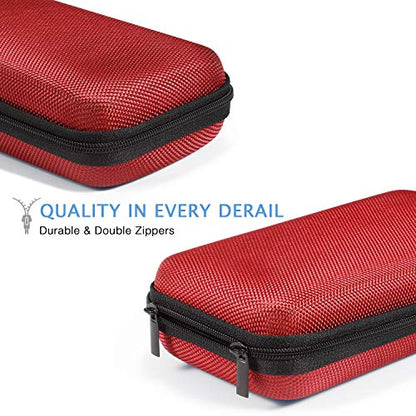 Hard EVA Protective Case, Portable Storage Bag with Mesh Pocket - color: Black, red and blue