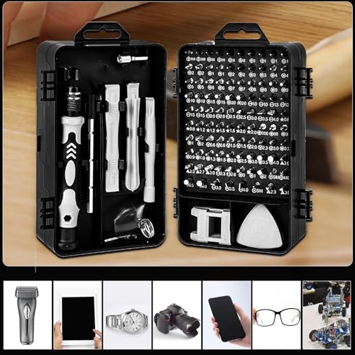 115-in-1 Precision Computer Screwdriver Kit, Laptop Screwdriver Sets with 98 Magnetic Drill Bits, Computer Accessories, Electronics Tool Kit Compatible for Tablet, PC, Phone, PS4 Repair - color: Gray1