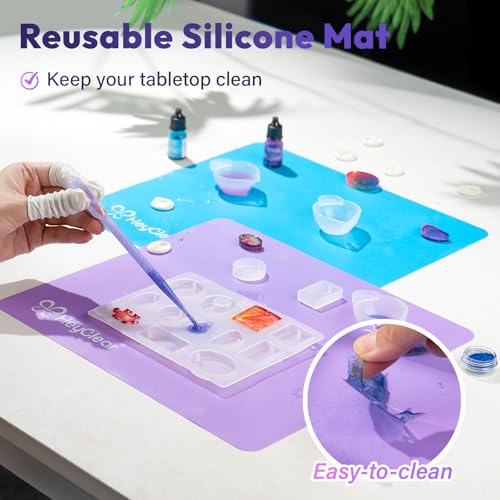 HeyClear Silicone Measuring Cups Kit for Epoxy Resin 250&100ml Mixing Cups - size: 250ML+100ML