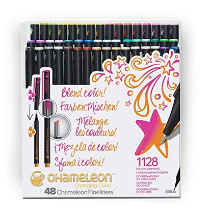 Chameleon, Fineliner Pens, Coloring/Drawing Markers - Brilliant Colors, Set of 48